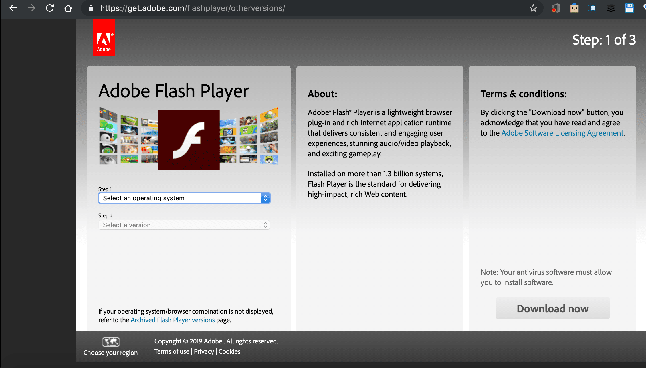 mac os x install adobe flash